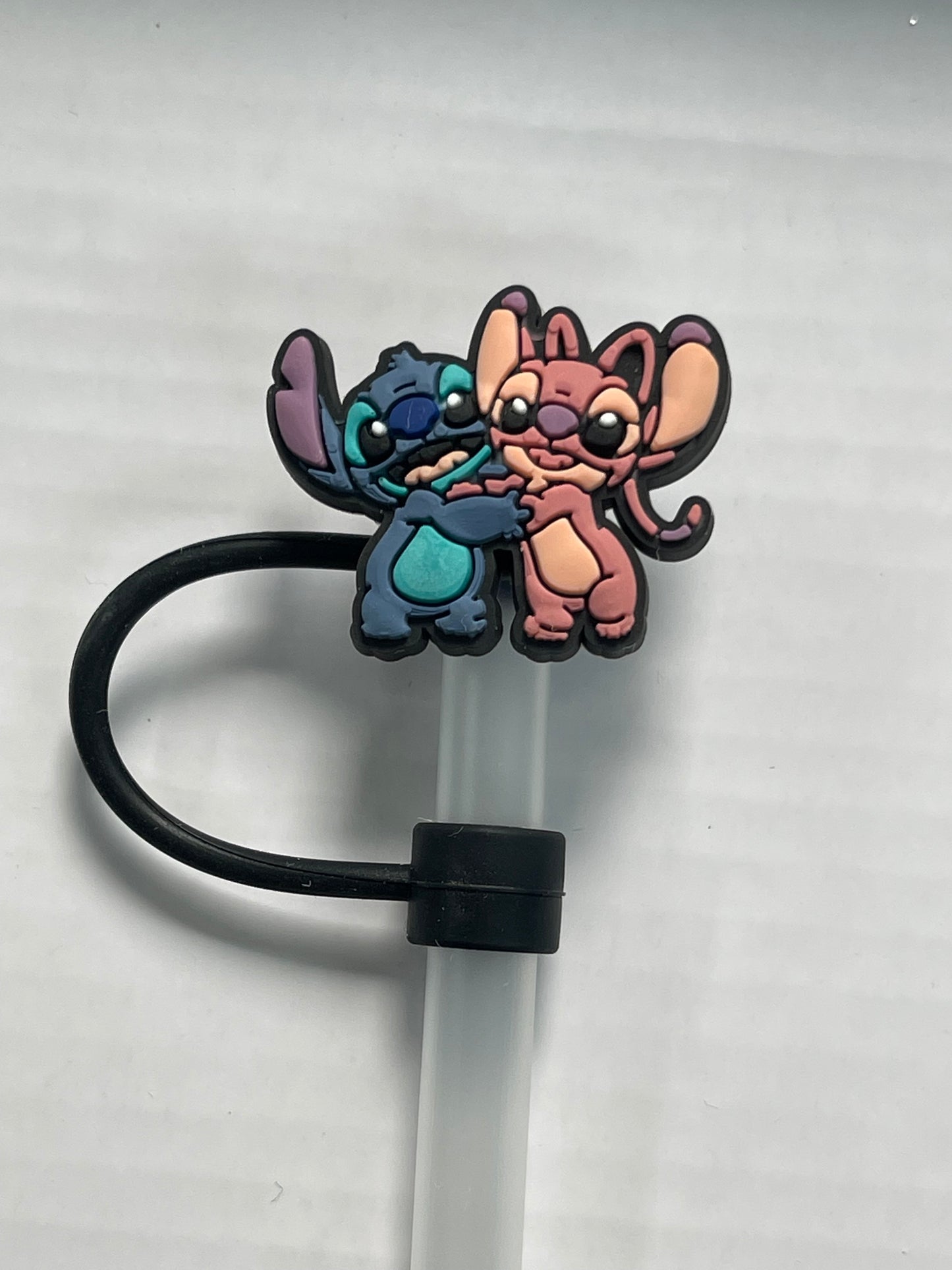 Cute Stitch and Angel Straw Cover