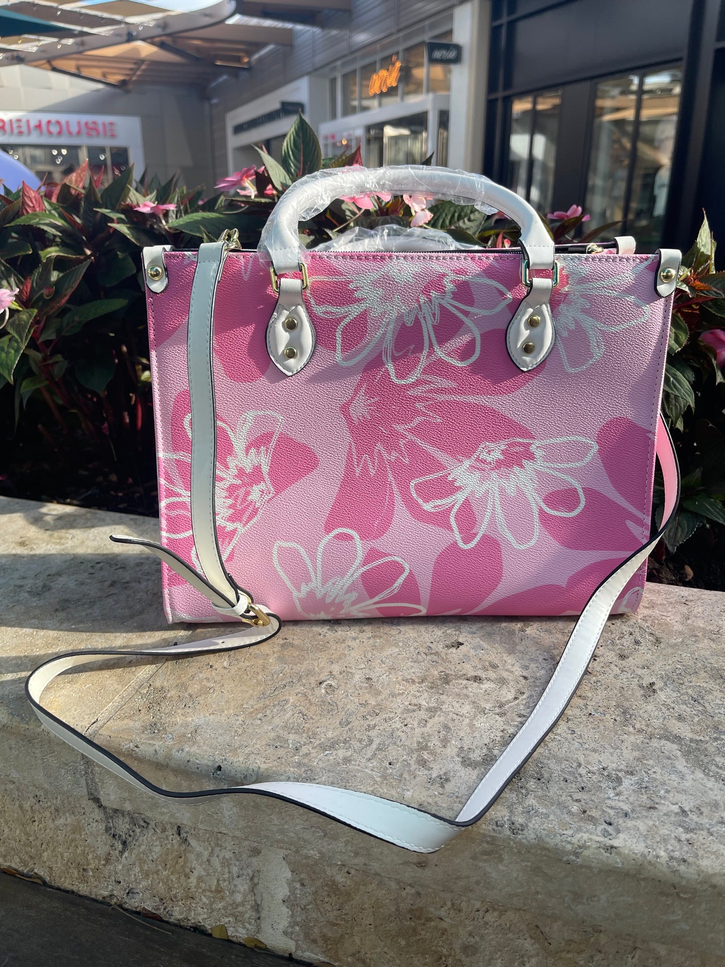 Pink Naupaka Handbag (Large)