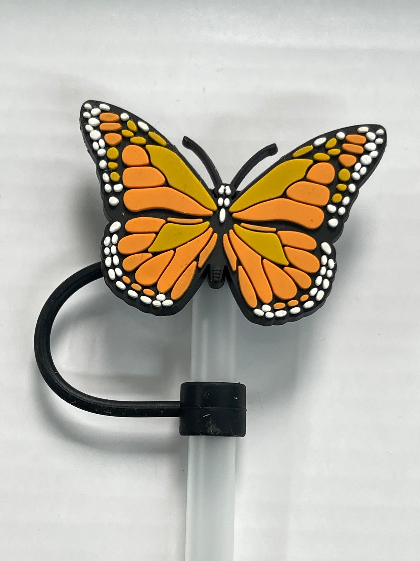 Orange Butterfly Straw Cover