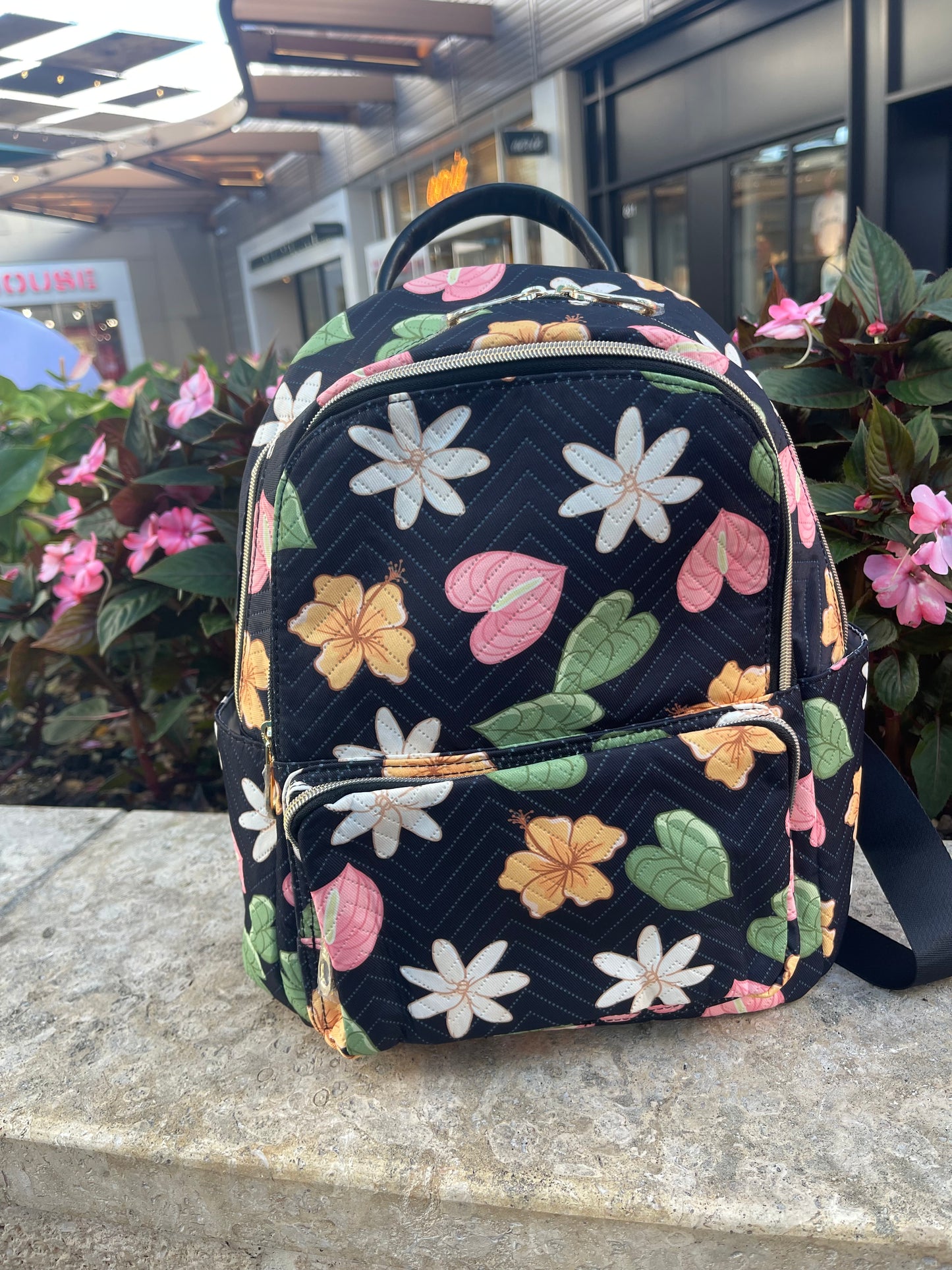 Multi Flower Large Backpack
