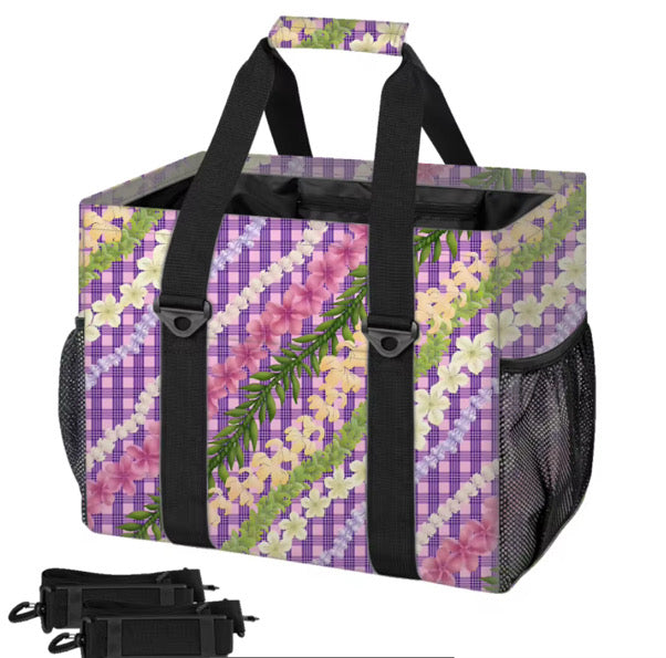 Purple Palaka Utility Tote