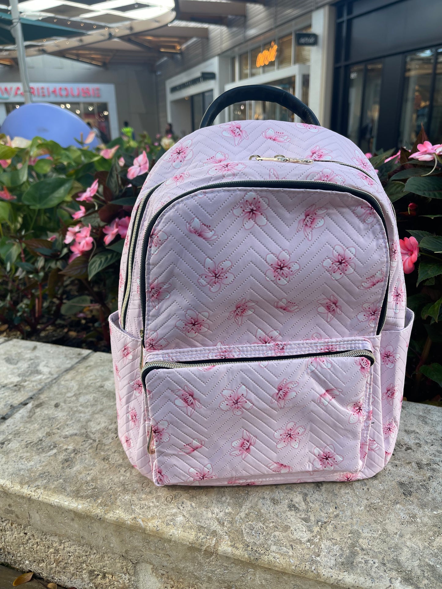Pink Cherry Blossom Large Backpack