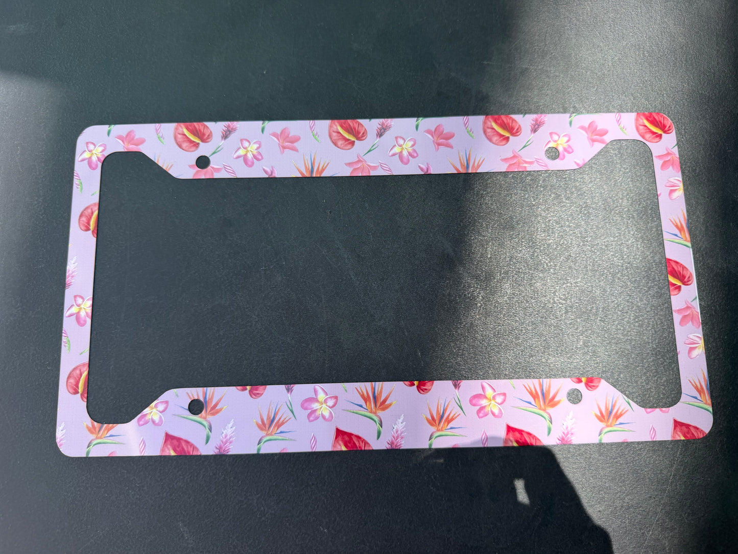 Pink Watercolor License Plate