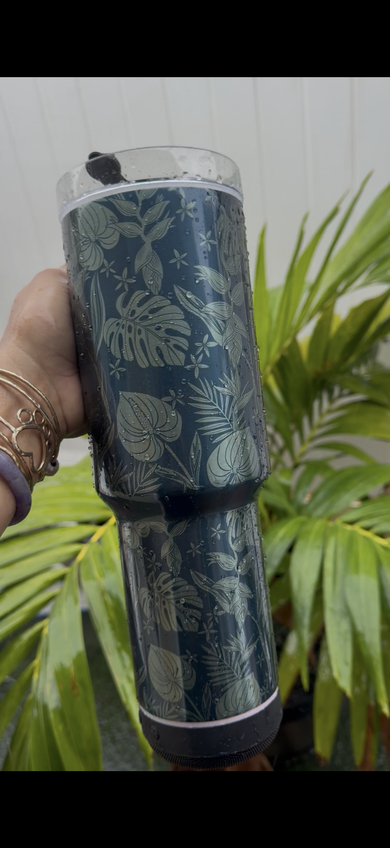 Blue Tropical 40oz Speaker Tumbler