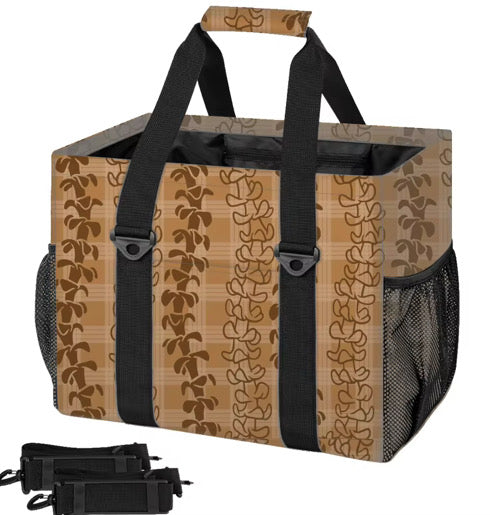 Brown Puakenikeni Utility Tote
