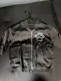 Black Paw Print Bomber Jacket