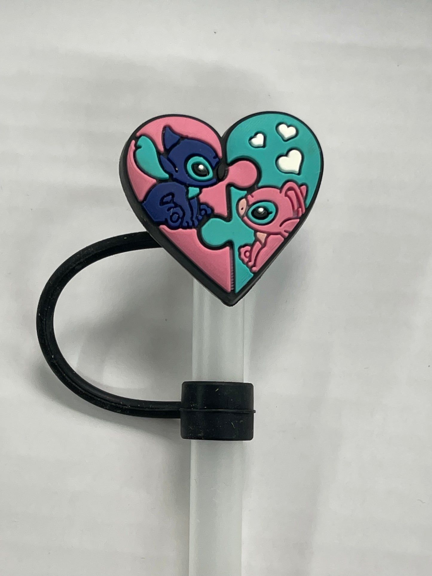 Stitch and Angel Puzzle Straw Cover