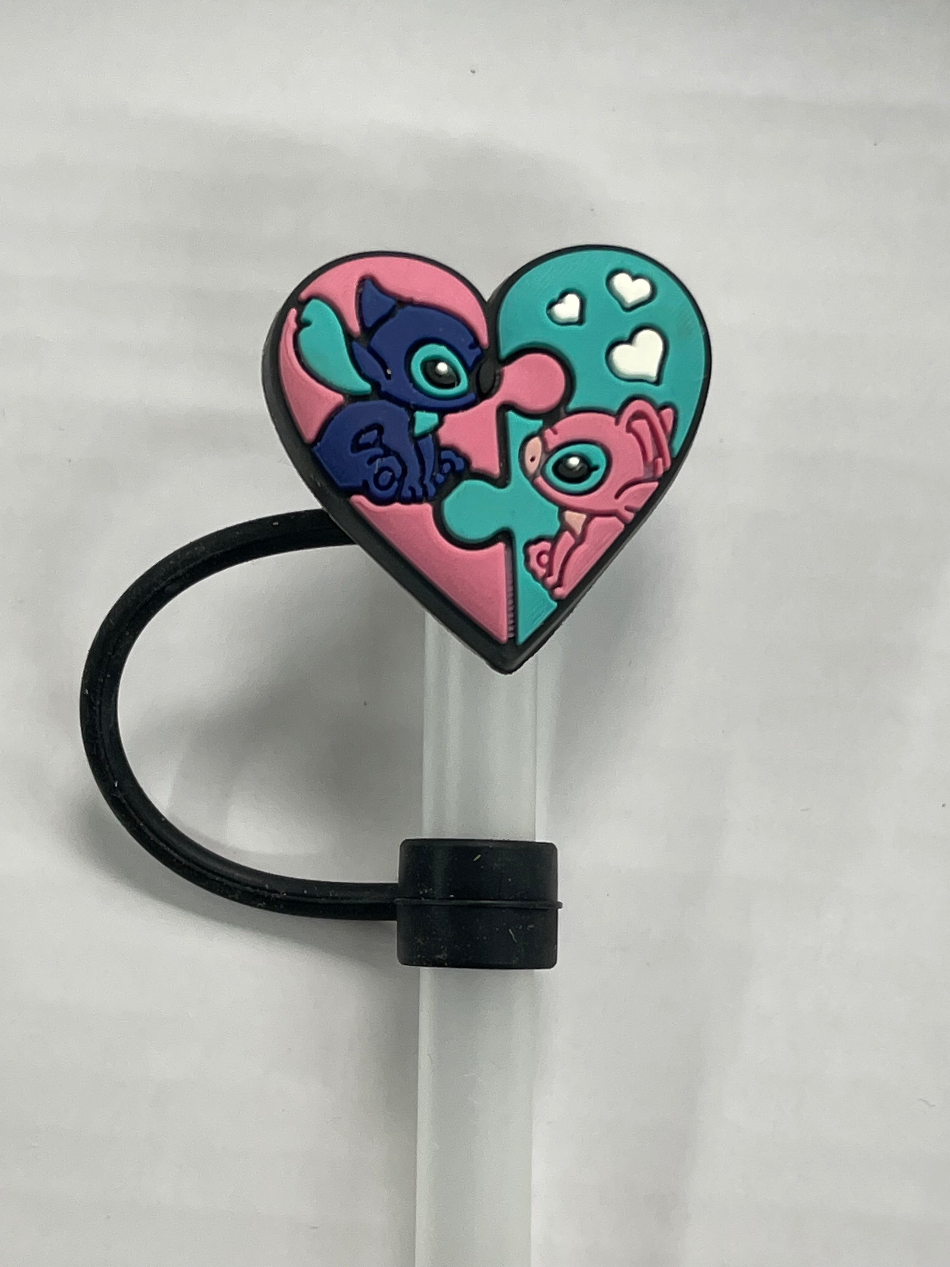 Stitch and Angel Puzzle Straw Cover