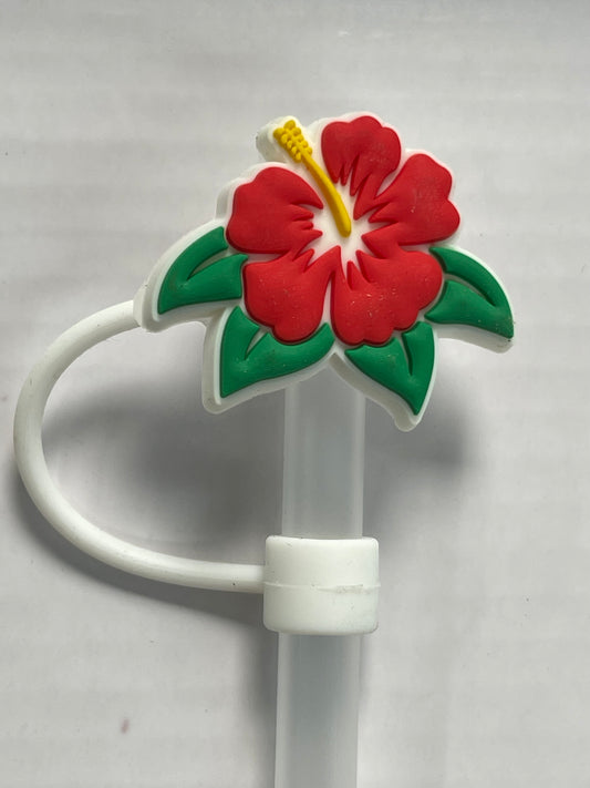 Red Hibiscus 1 Straw Cover