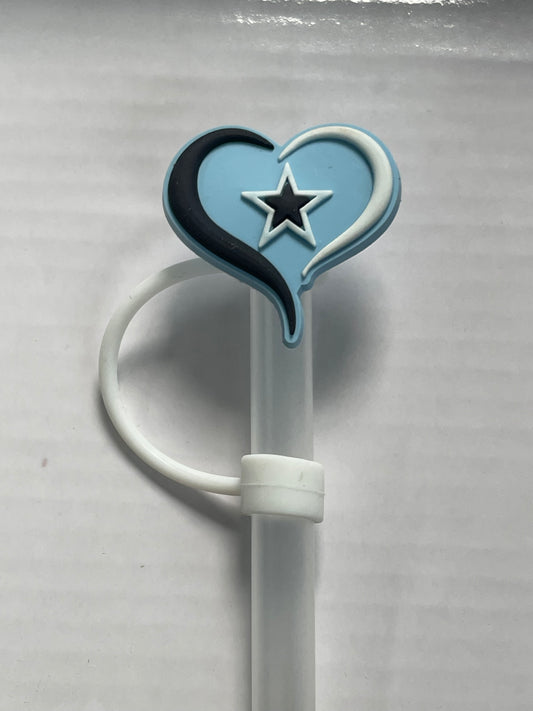 Dallas Cowboys Heart Straw Cover