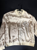 Champagne Tan Paw Print Bomber Jacket