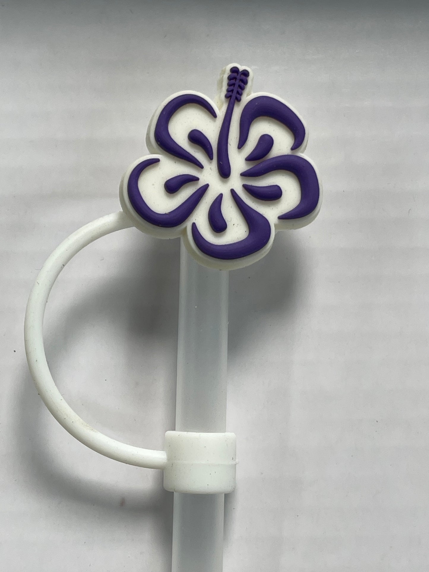 Purple Hibiscus Straw Cover