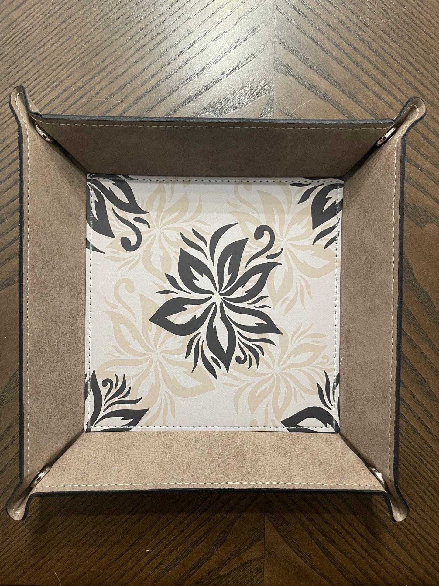 Brown Flower Everything Tray