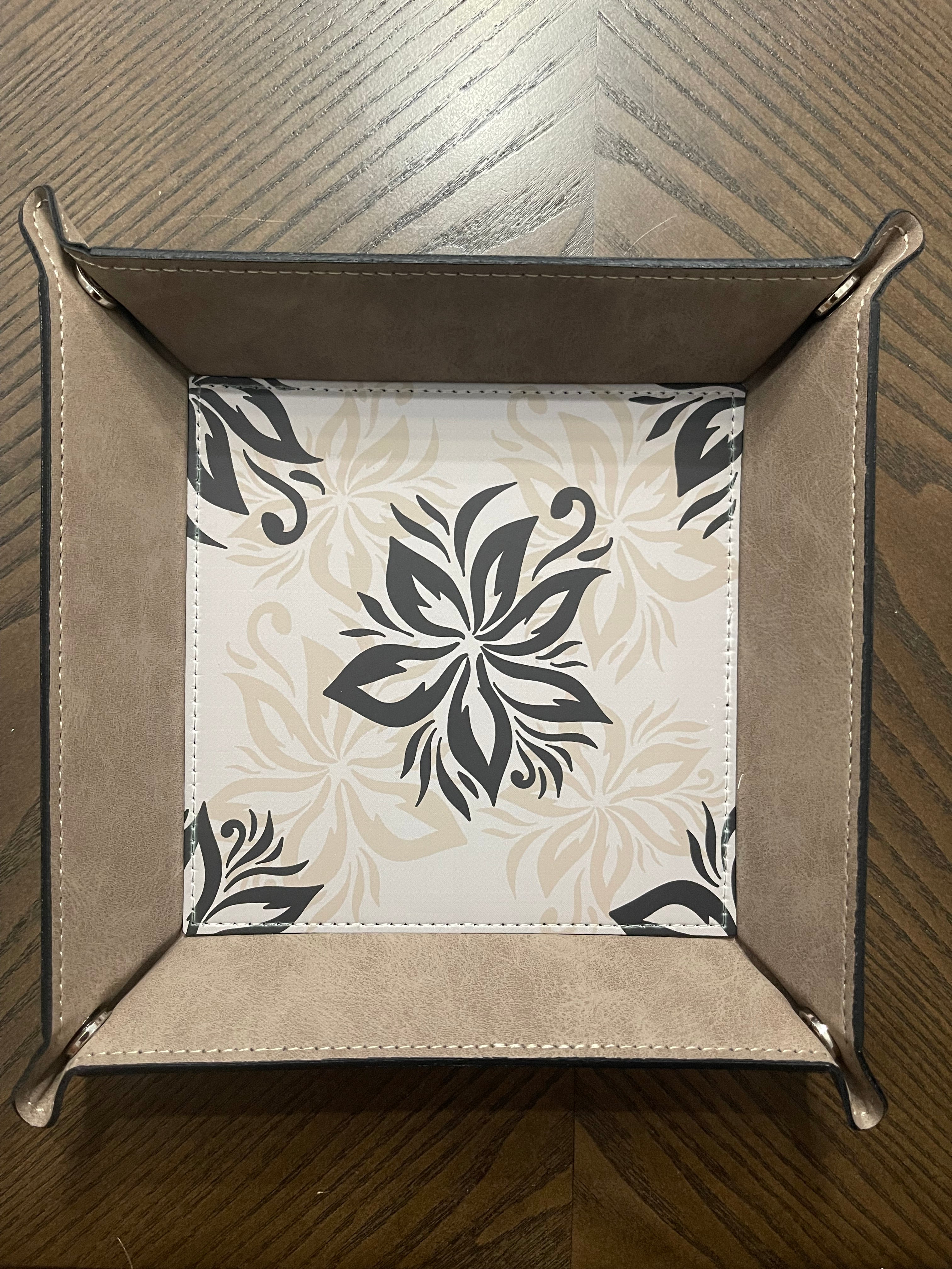 Brown Flower Everything Tray