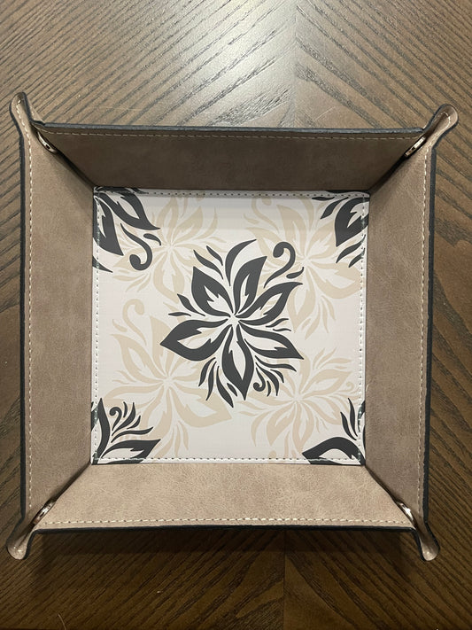Brown Flower Everything Tray