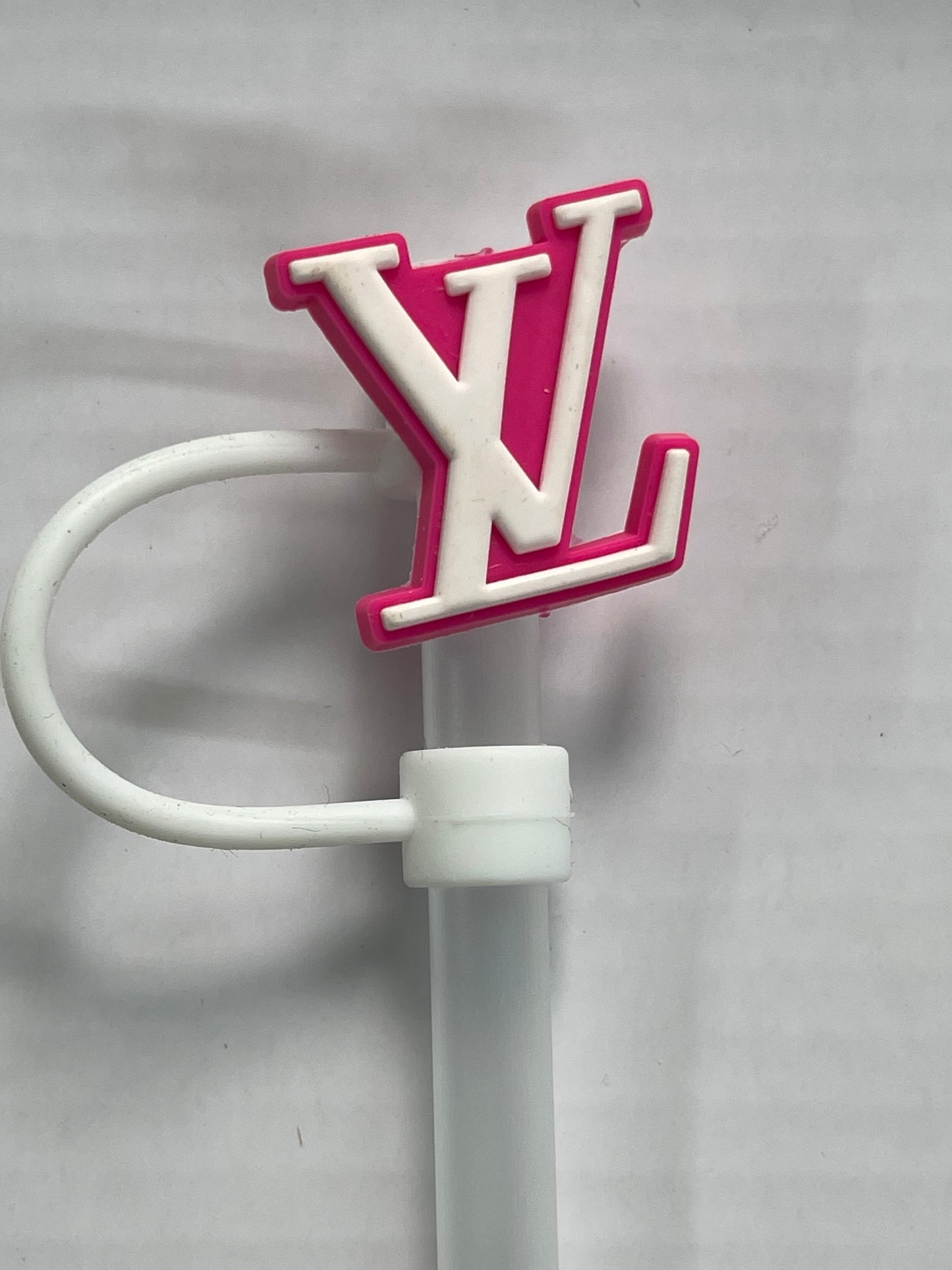 LV Bright Pink Straw Cover