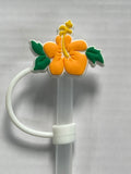 Yellow Hibiscus Straw Cover