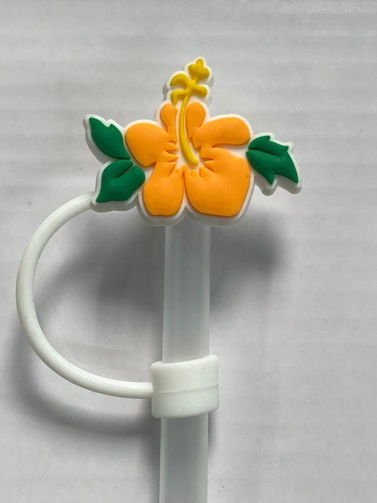 Yellow Hibiscus Straw Cover