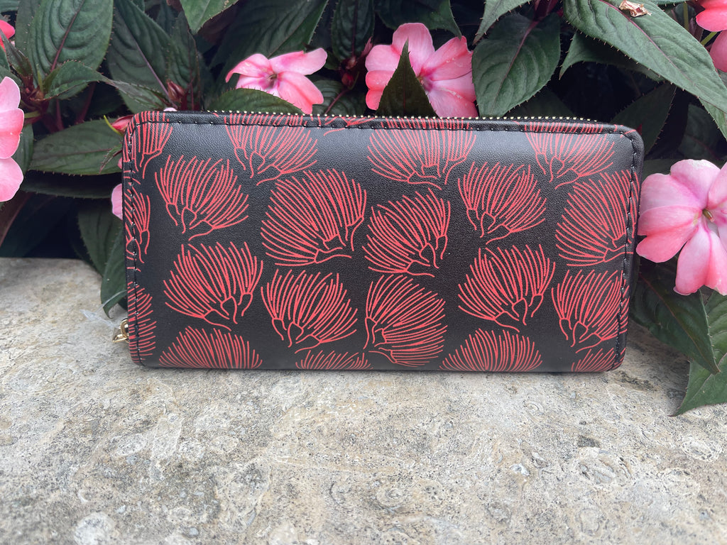 Single Red Ohia Lehua Wallet