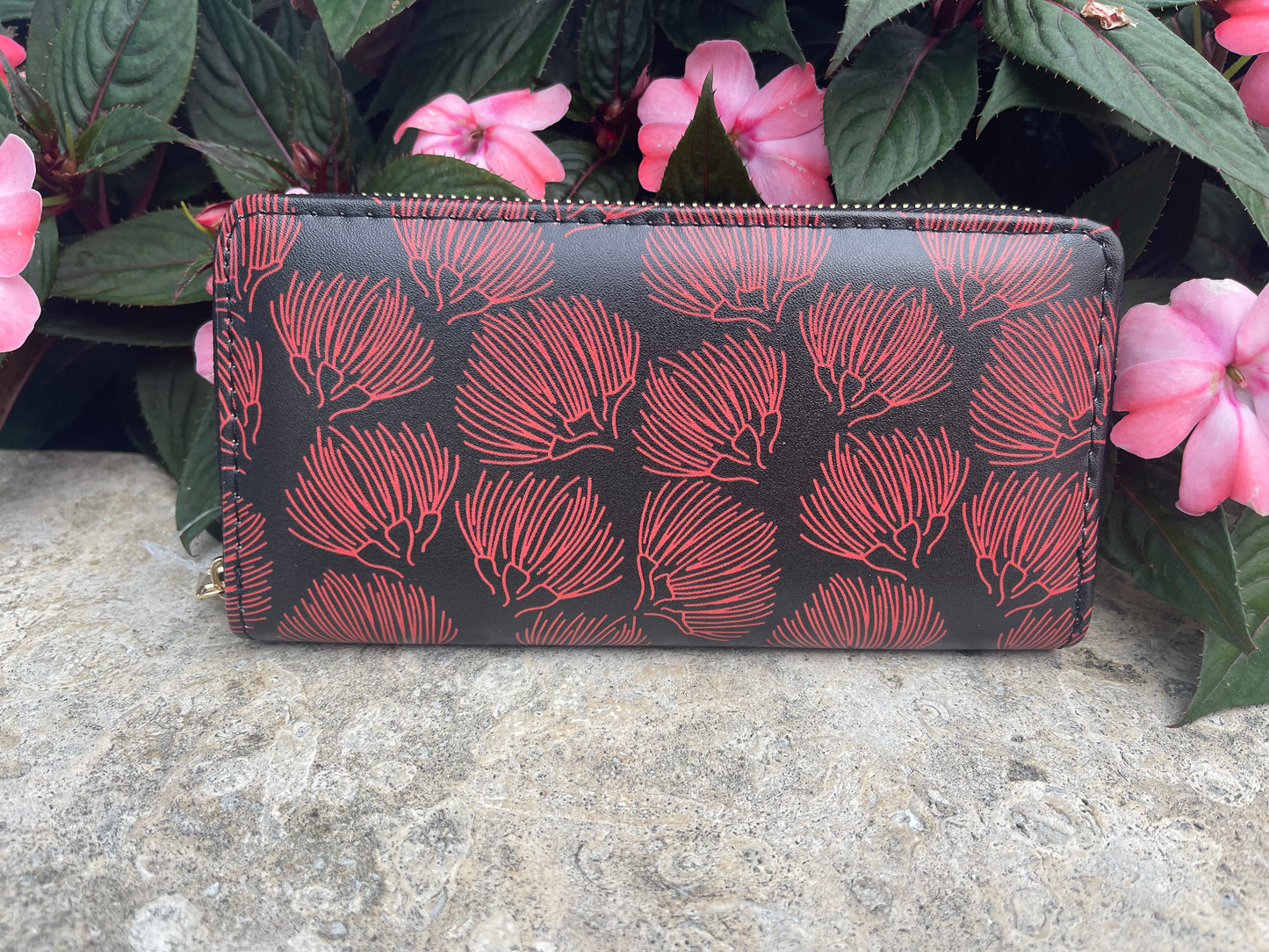 Single Red Ohia Lehua Wallet