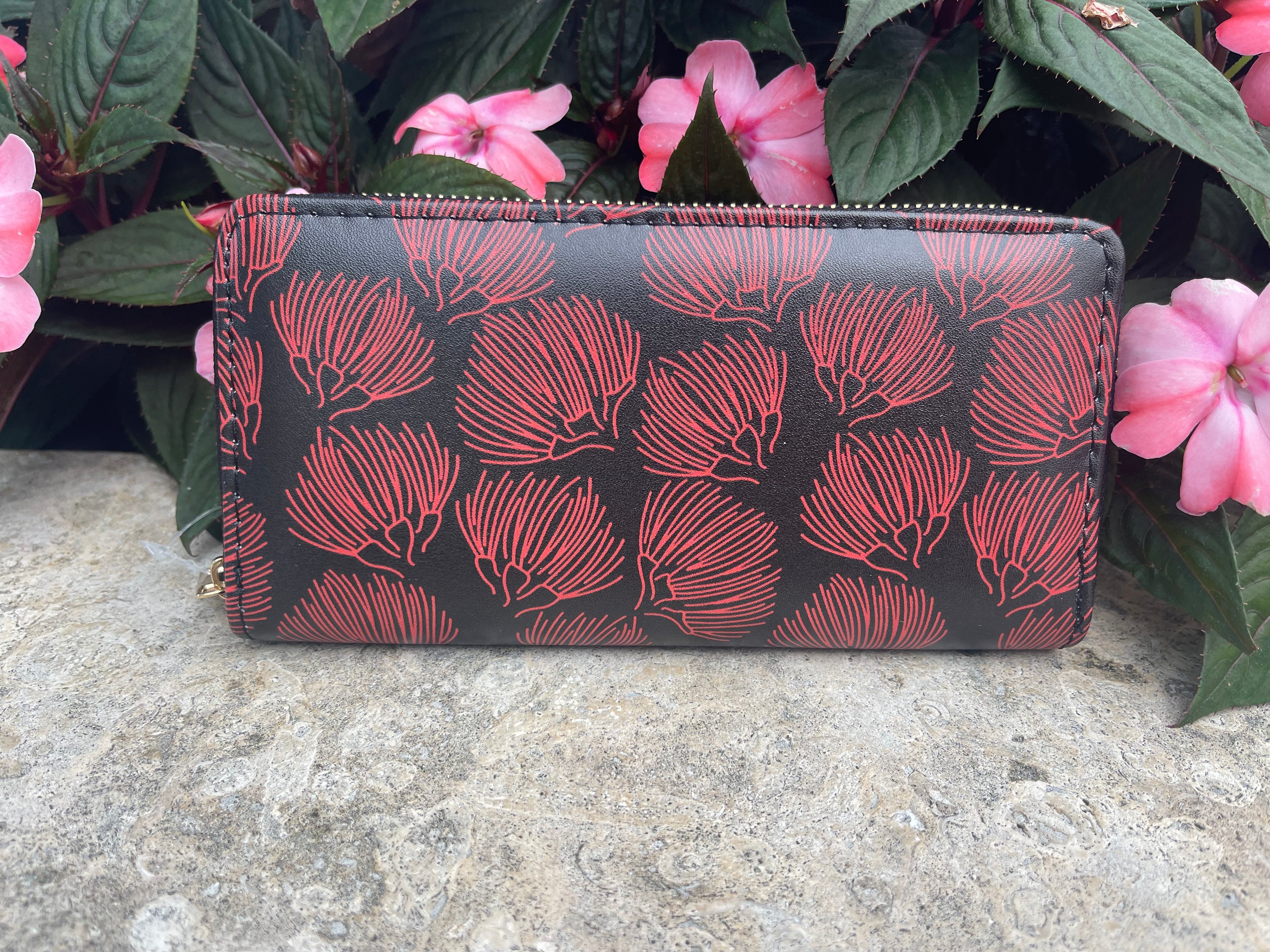 Single Red Ohia Lehua Wallet