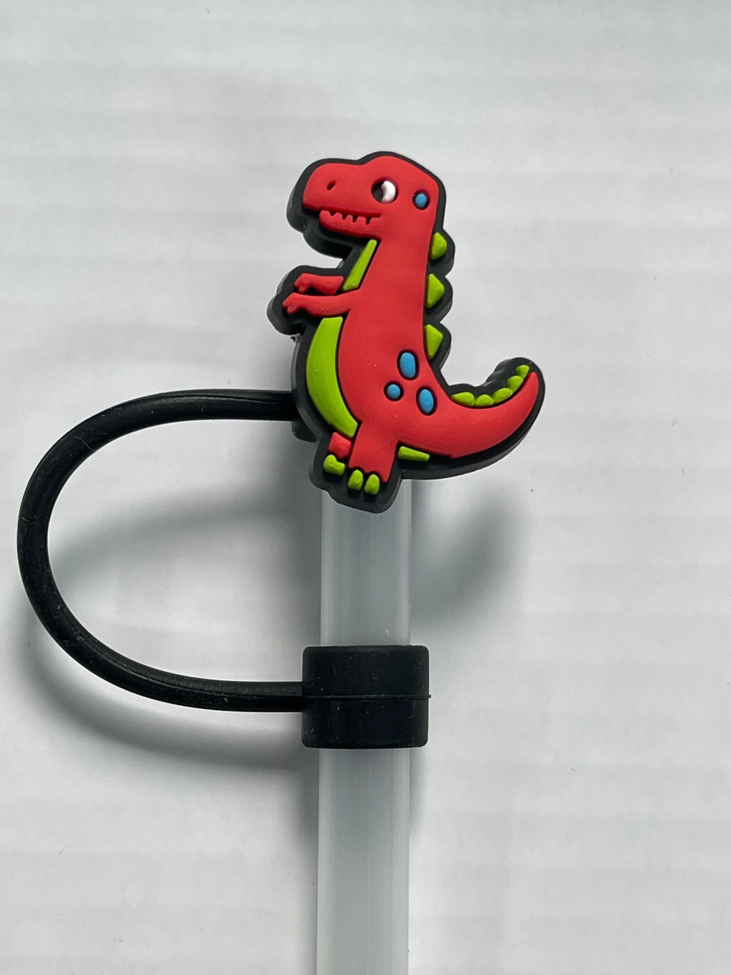 Red Dinosaur Straw Cover