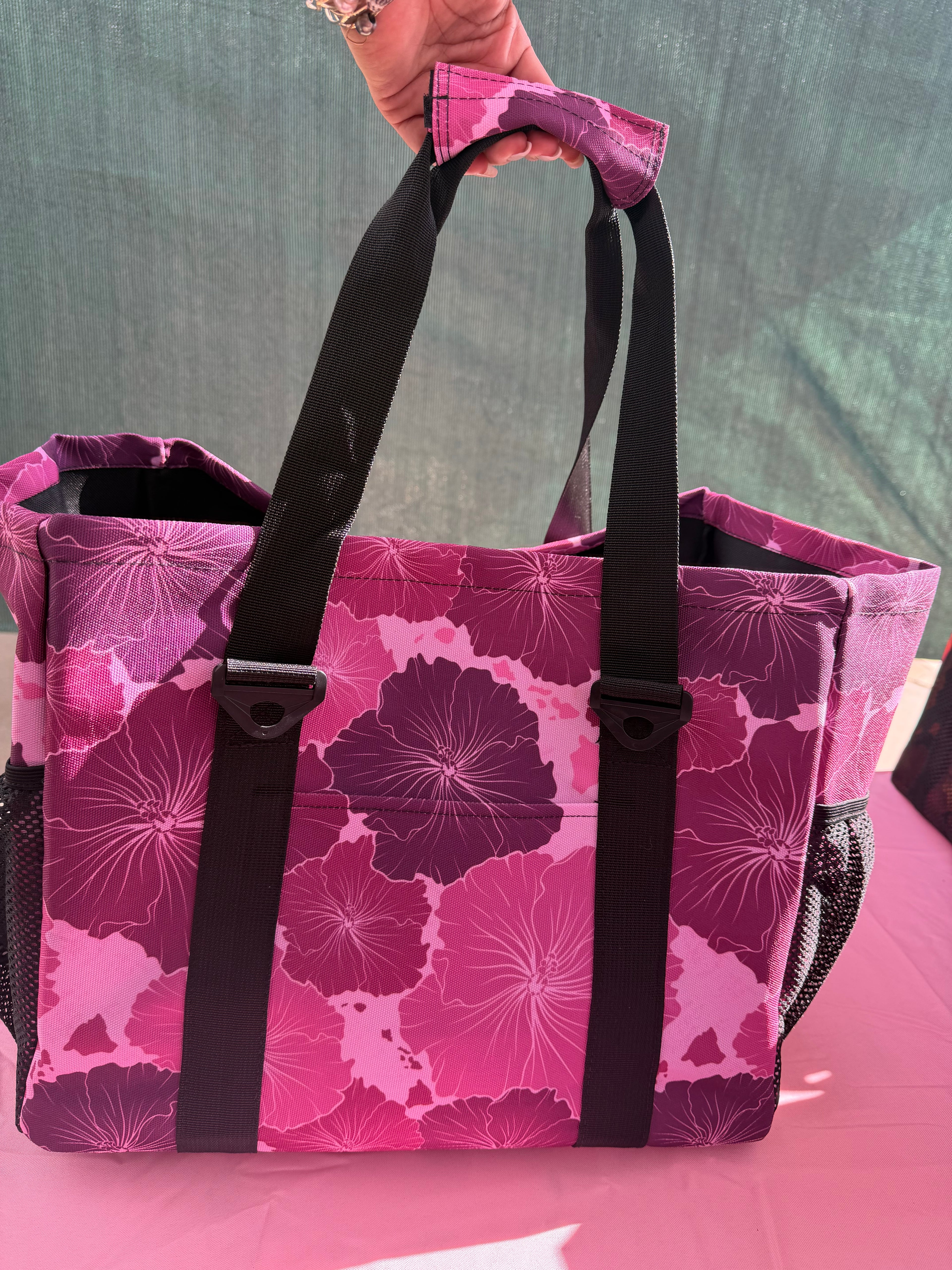 Pink Hawaiian Flowers Utility Tote