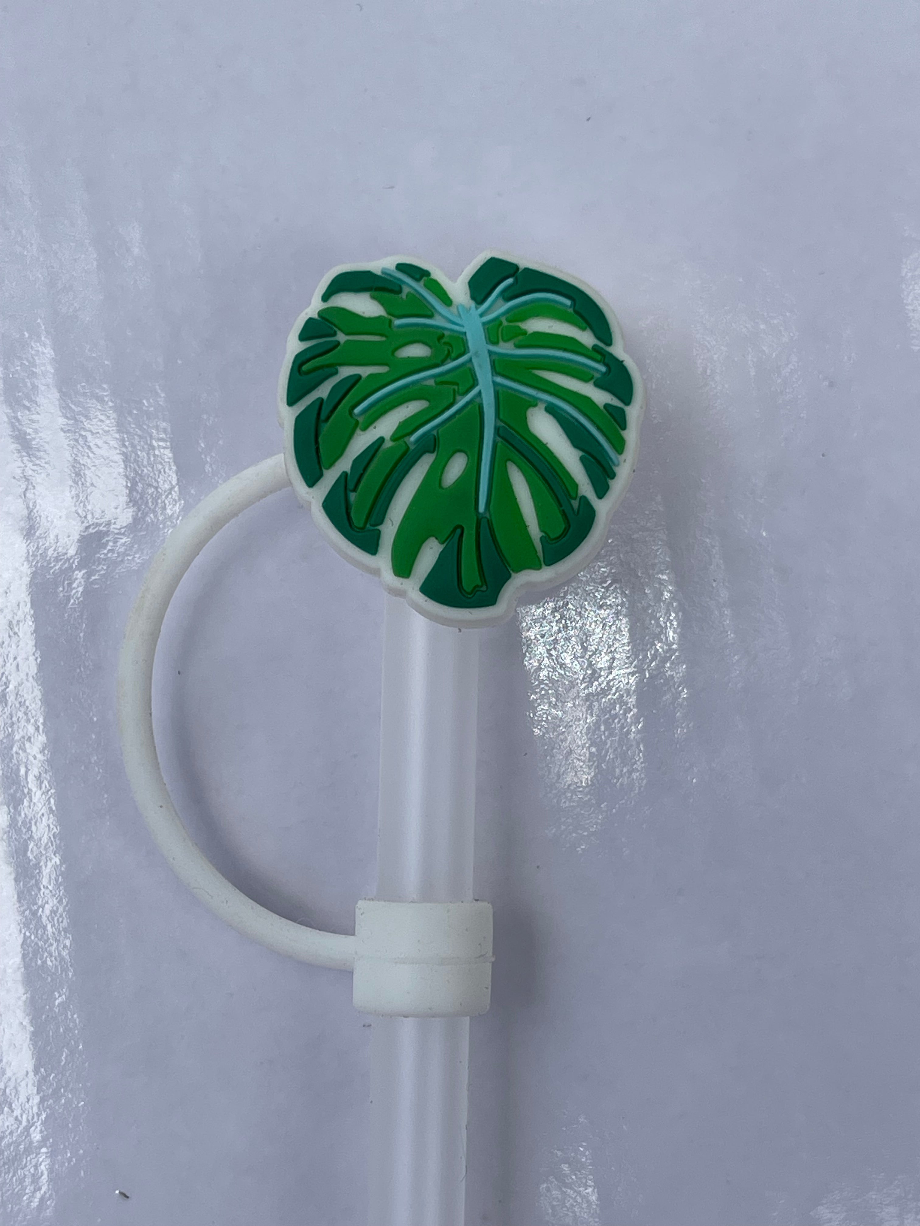 Monstera (white ) Straw Cover