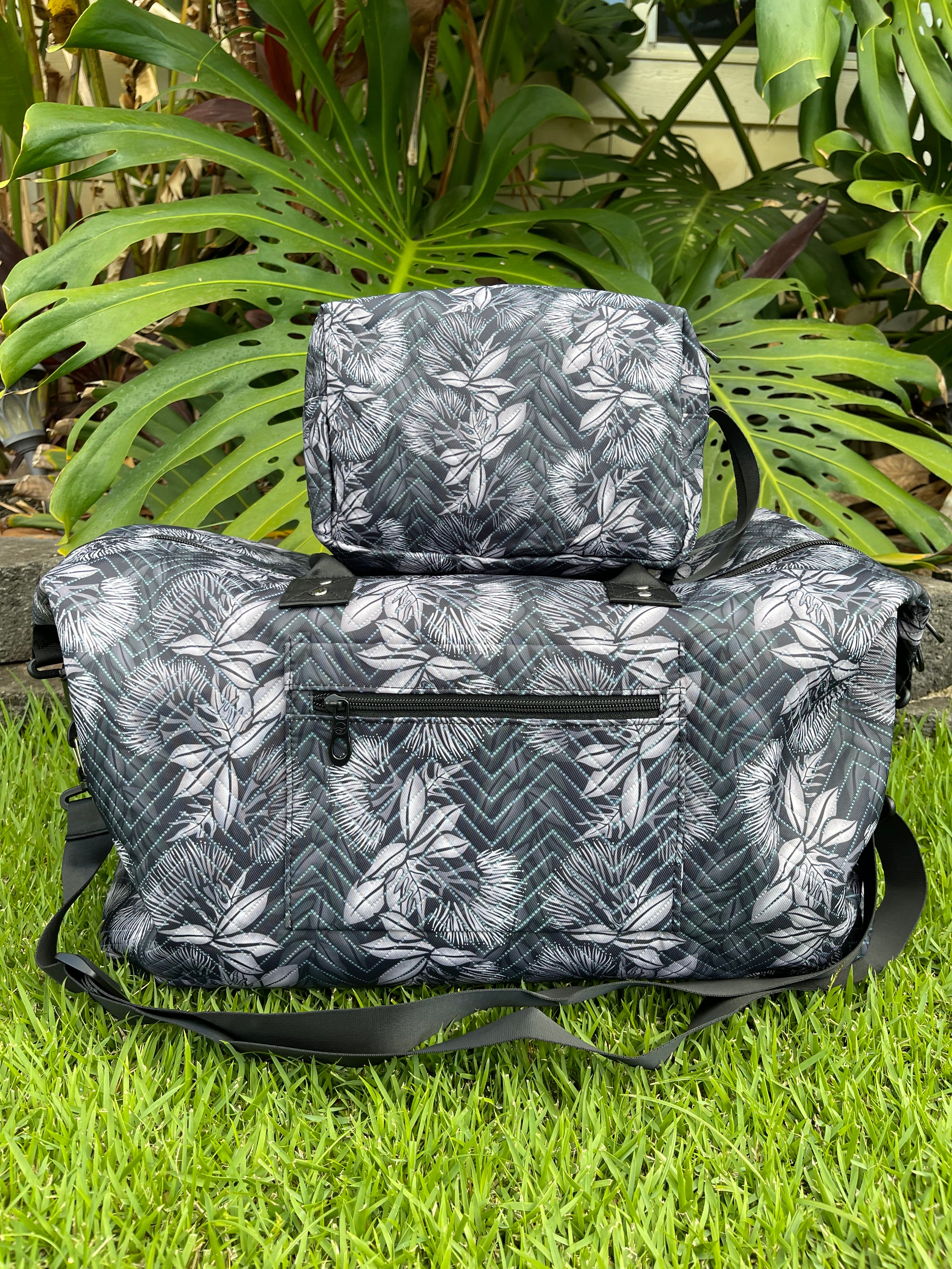 Gray Ohia Lehua Travel Duffle Bag Set