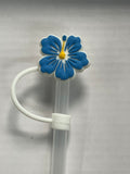 Blue Hibiscus Straw Cover