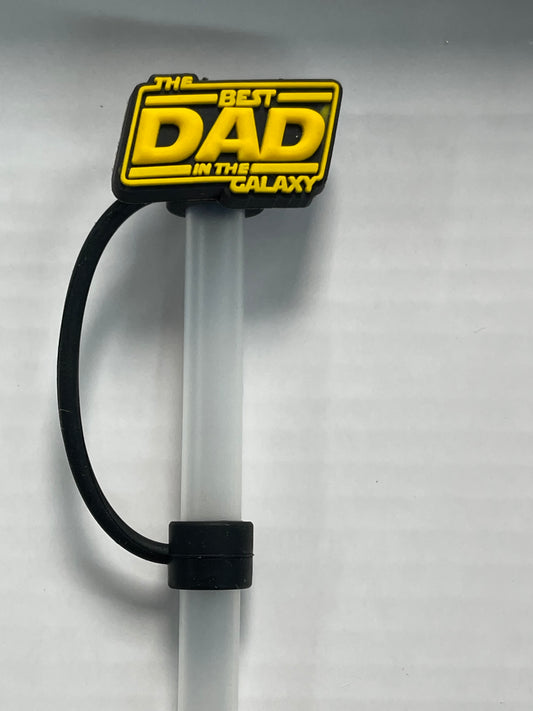Best Dad In The Galaxy Straw Cover