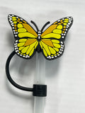 Yellow Butterfly Straw Cover