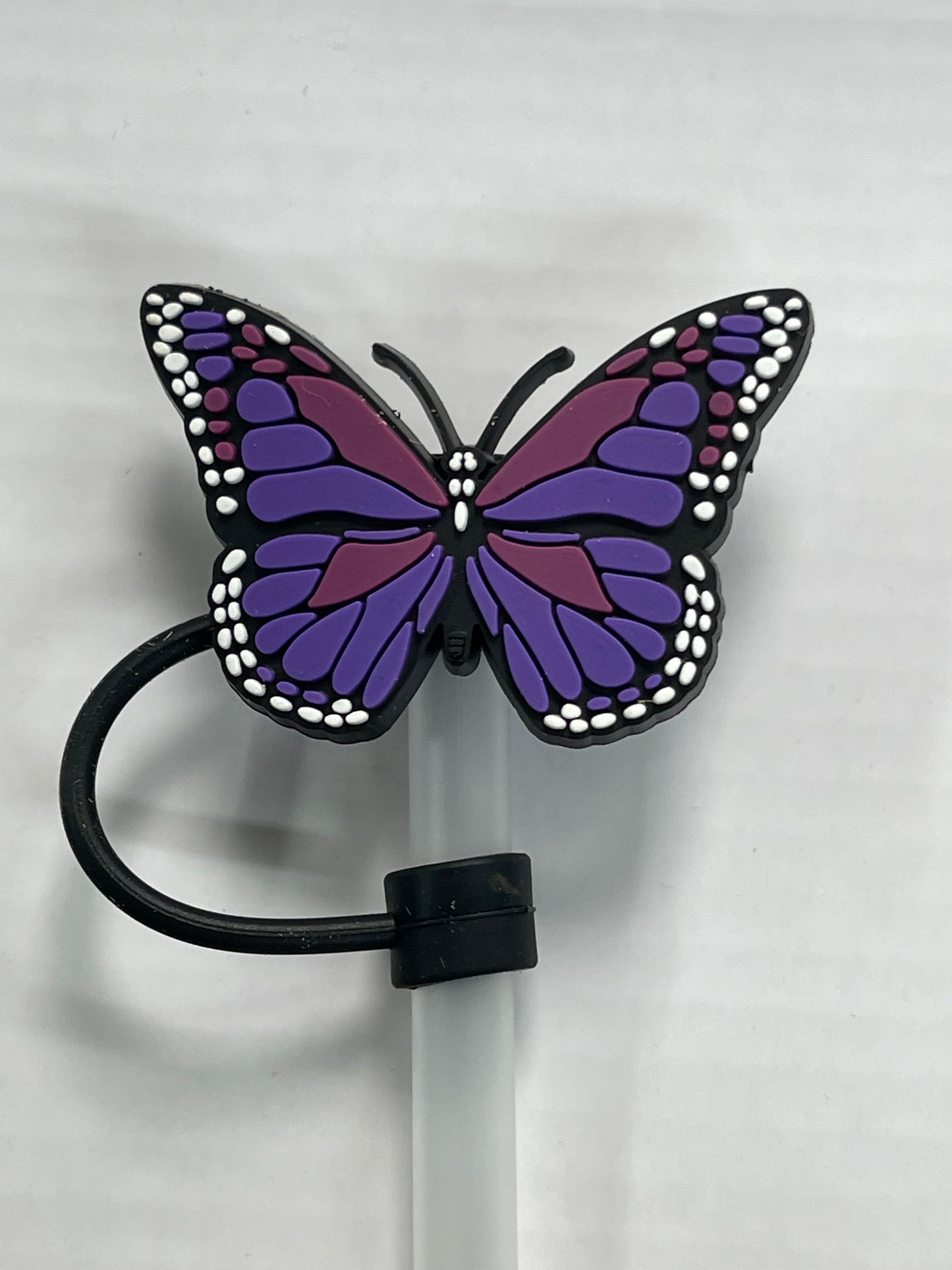 Purple Butterfly Straw Cover