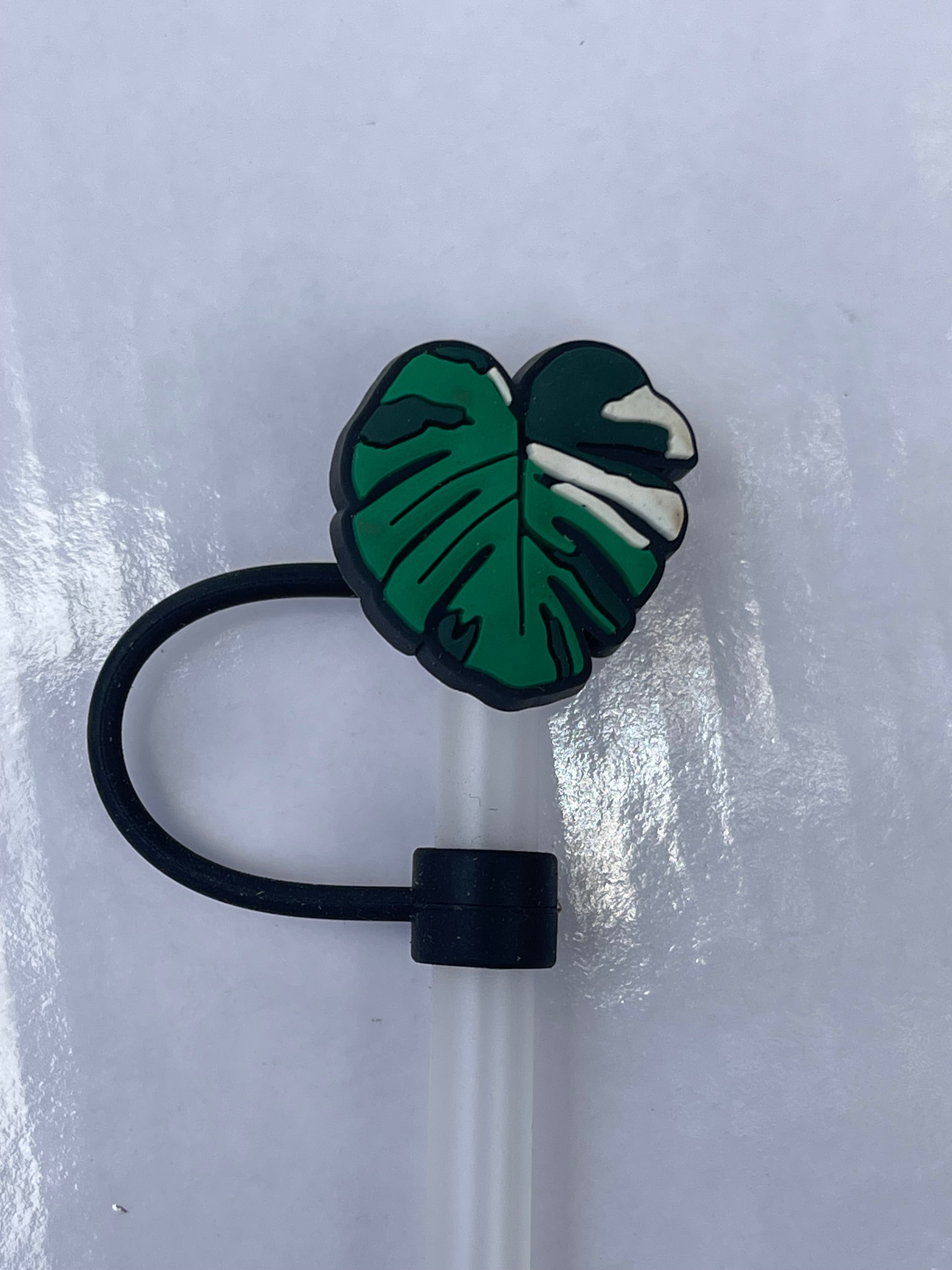 Monstera (black ) Straw Cover