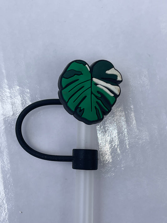 Monstera (black ) Straw Cover