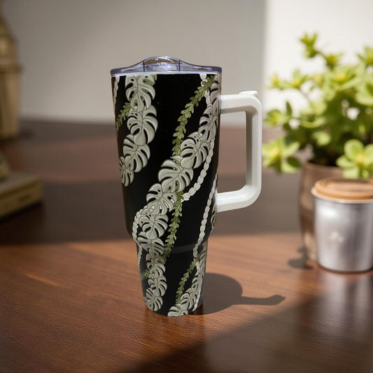 Monstera/Pikake 40oz Tumbler