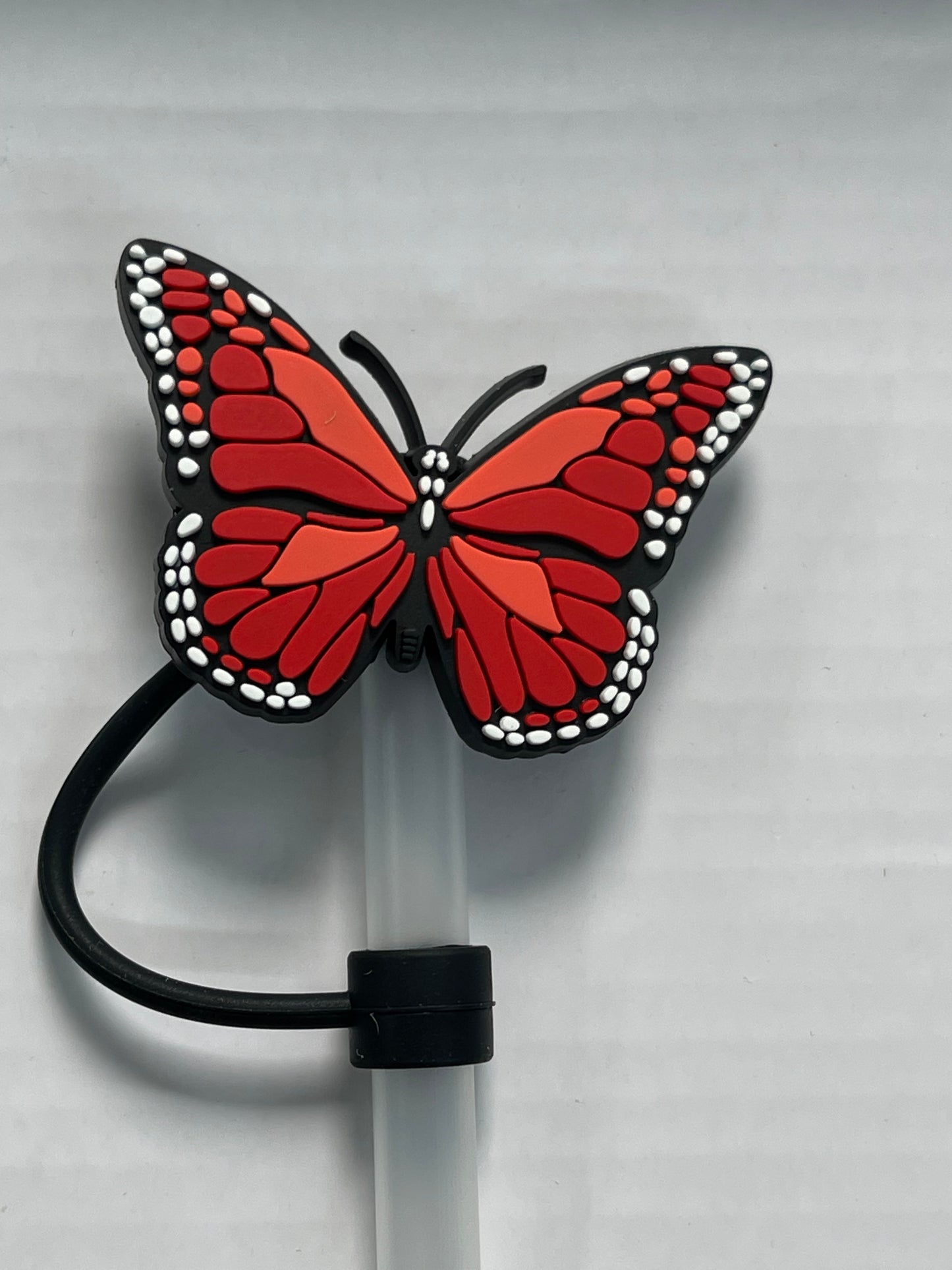 Red Butterfly Straw Cover
