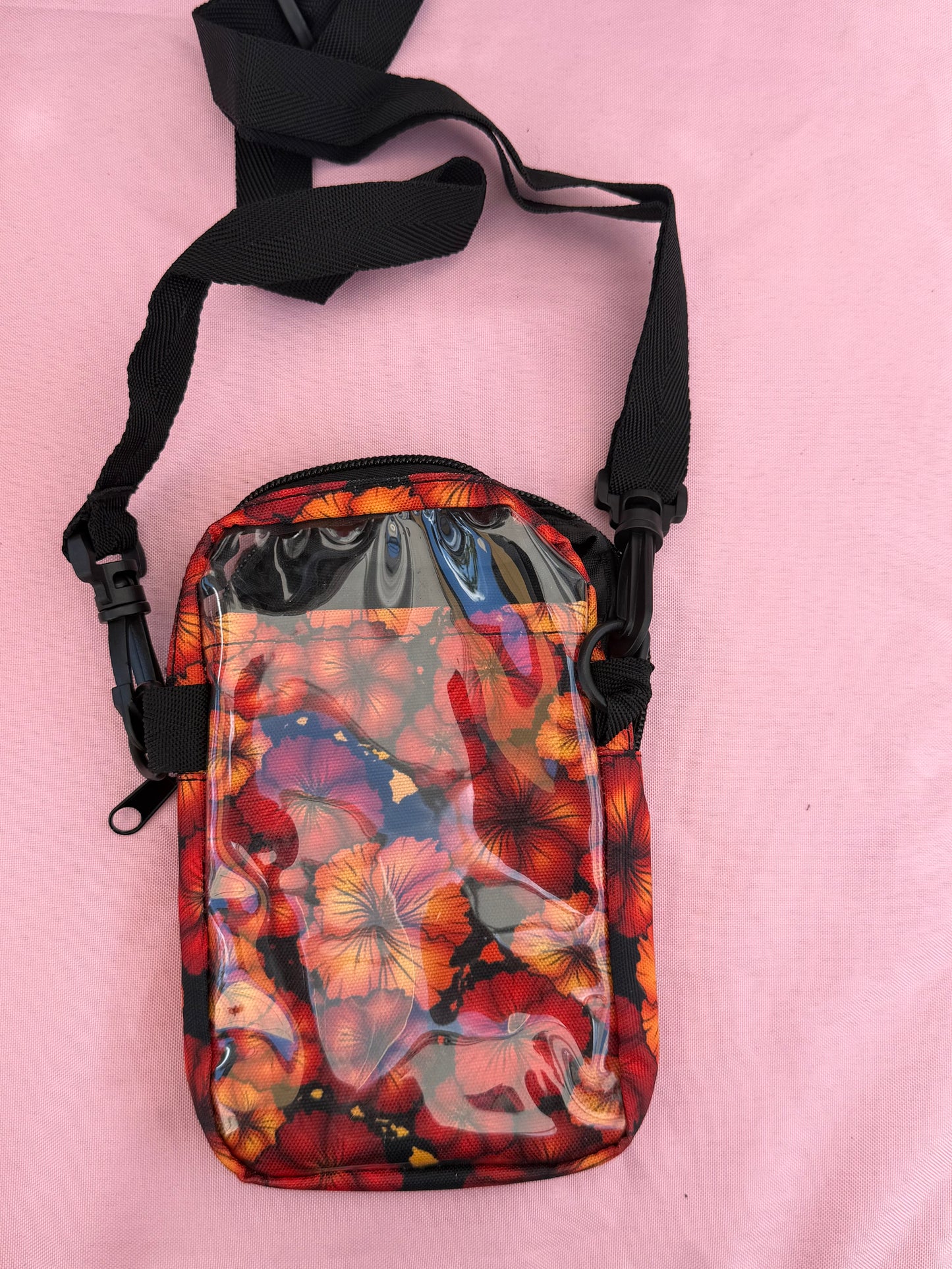 Red Hawiian Flower Phone Bag