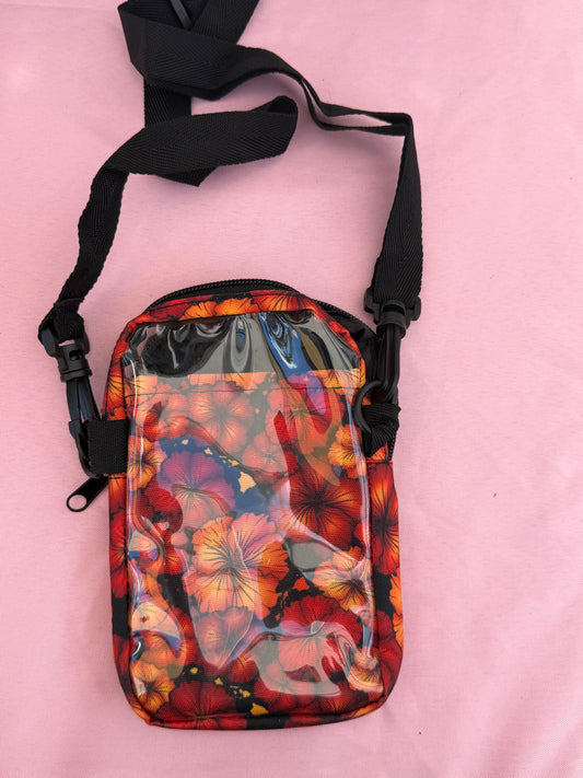 Red Hawiian Flower Phone Bag