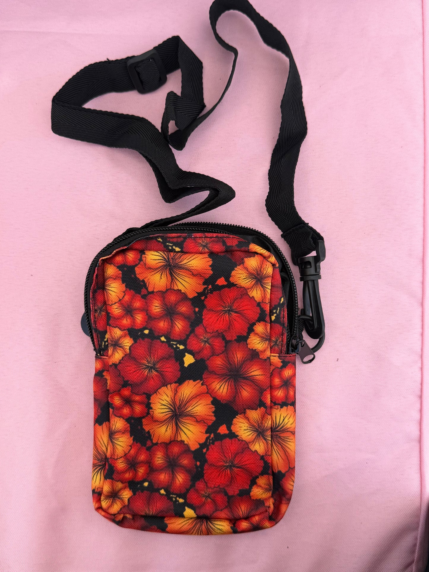 Red Hawiian Flower Phone Bag
