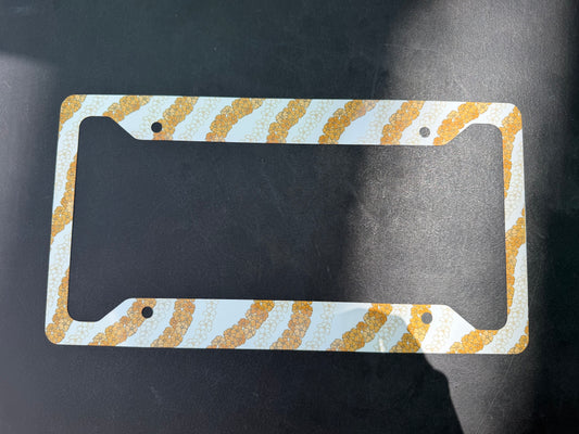White Puakenikeni License Plate