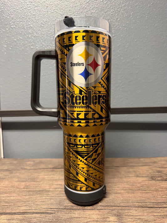 Steelers Tribal 40oz Speaker Tumbler