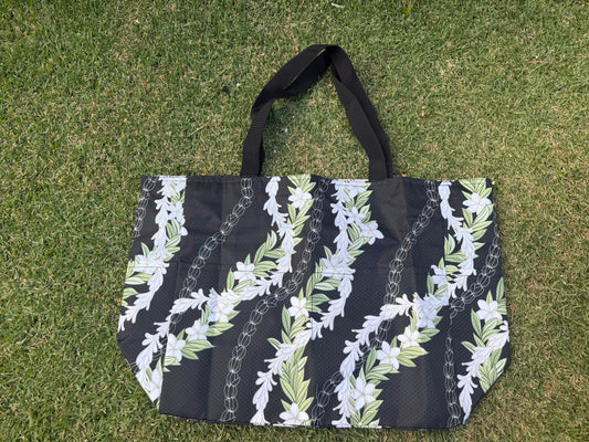 Maile Plumeria Large Zippered Tote