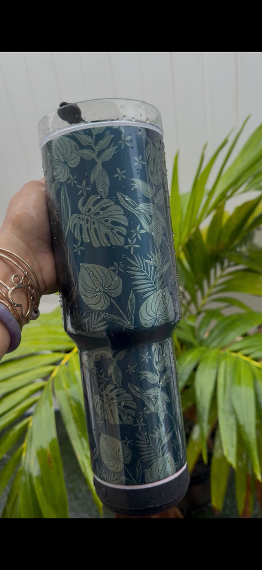 Blue Tropical 40oz Speaker Tumbler
